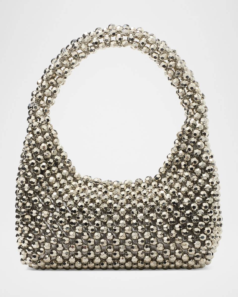twirl beaded top-handle bag